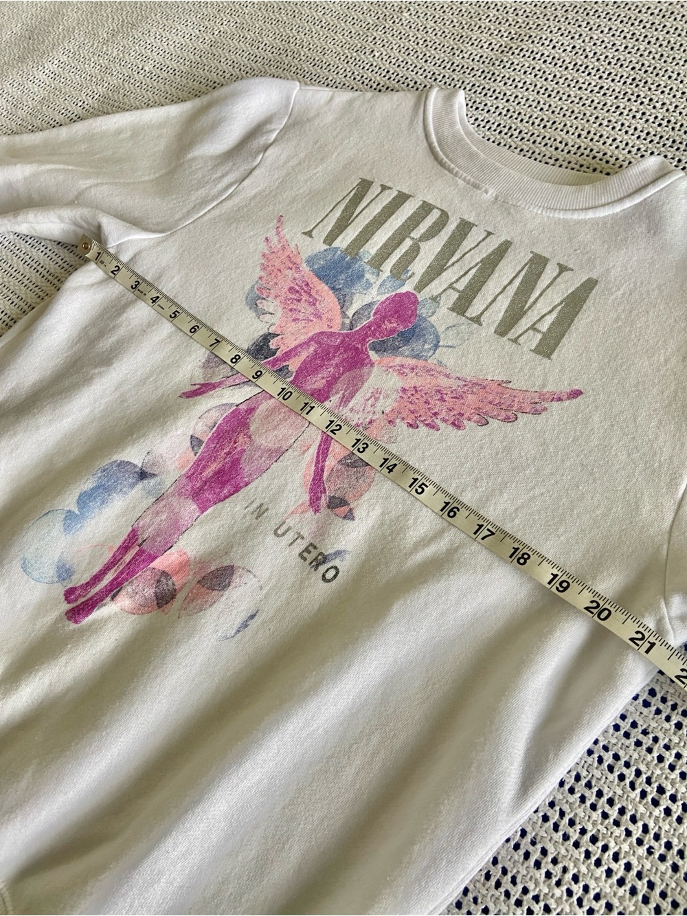 Nirvana In Utero graphic crew neck sweatshirt oversized Size XS OS Bands Music - Picture 8 of 8